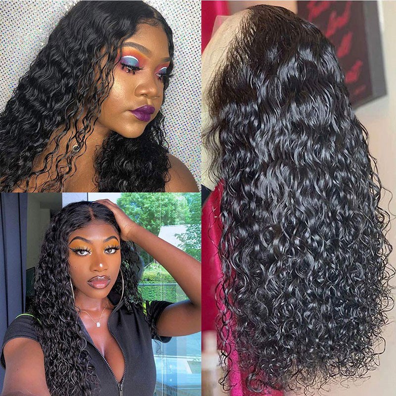 Water Wave Lace Front Human Hair Wig, Glueless, Baby Hair