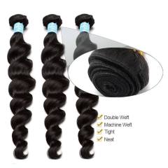 Natural Color Human Hair Loose Wave Hair Weave 3 Bundles