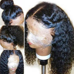 Loose Curly Full Lace Human Hair Wig, Glueless, Baby Hair, 150% Density