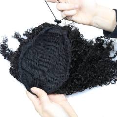 Natural Color Kinky Curly Human Hair Clip-In Extensions, 10 Inch