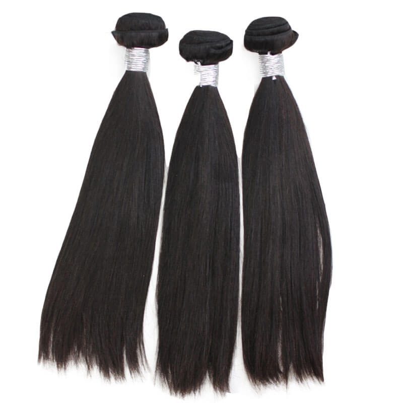 Malaysia Human Hair Extensions Straight Human Hair Weft 3 Bundles 100g