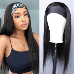 Straight Headband Human Hair Wig, Glueless