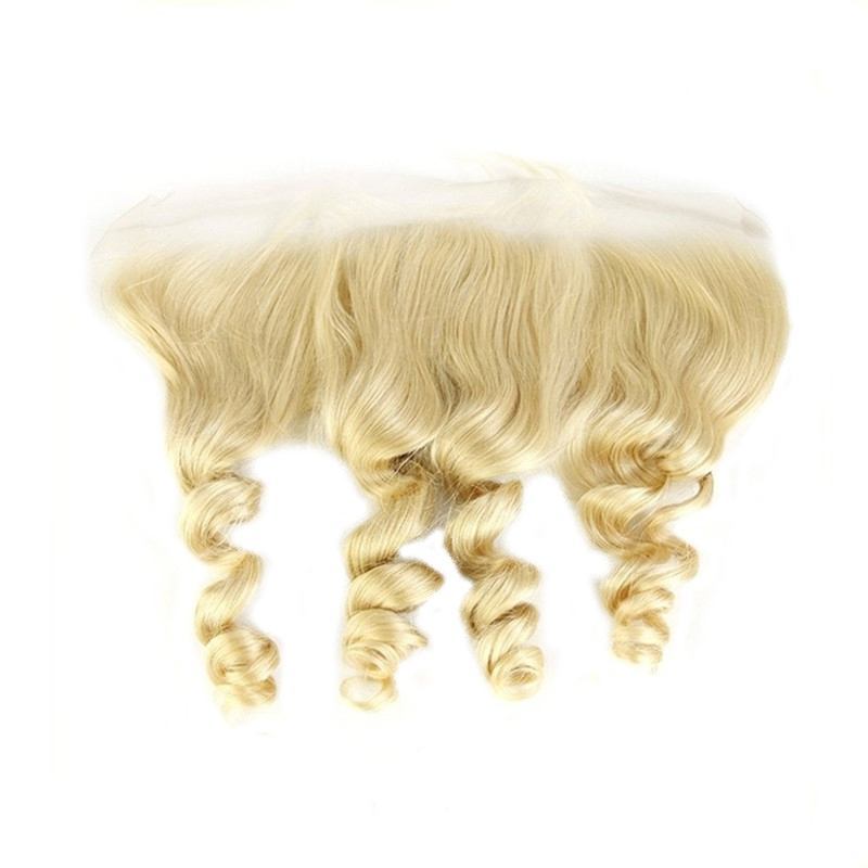 613 Blonde Loose Wave Human Hair Bundles with 13x4 Lace Frontal, 3 Bundles