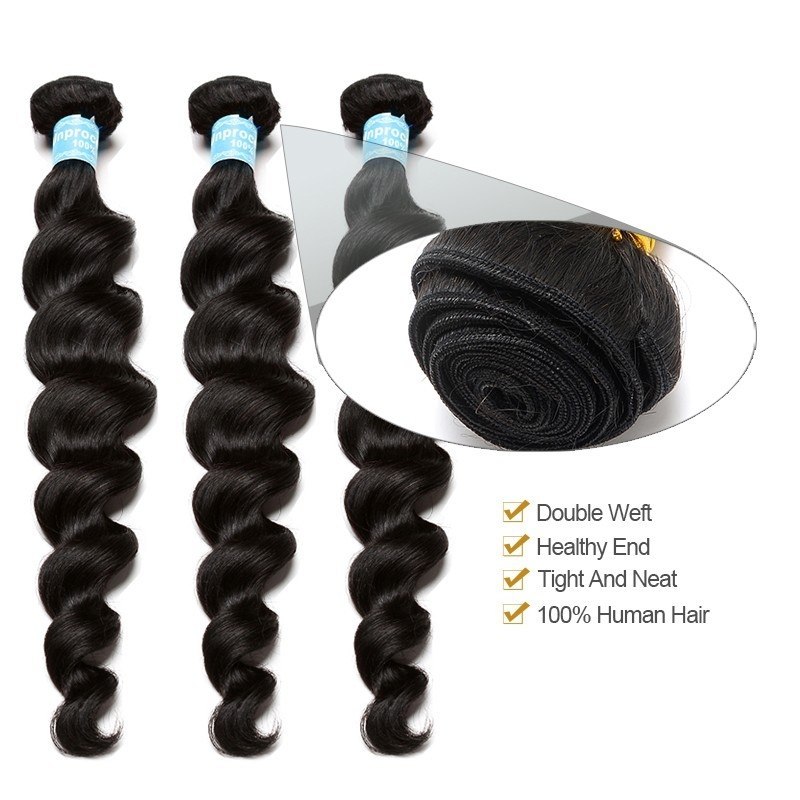 Brazilian Loose Wave Human Hair Bundles, 3 Bundles