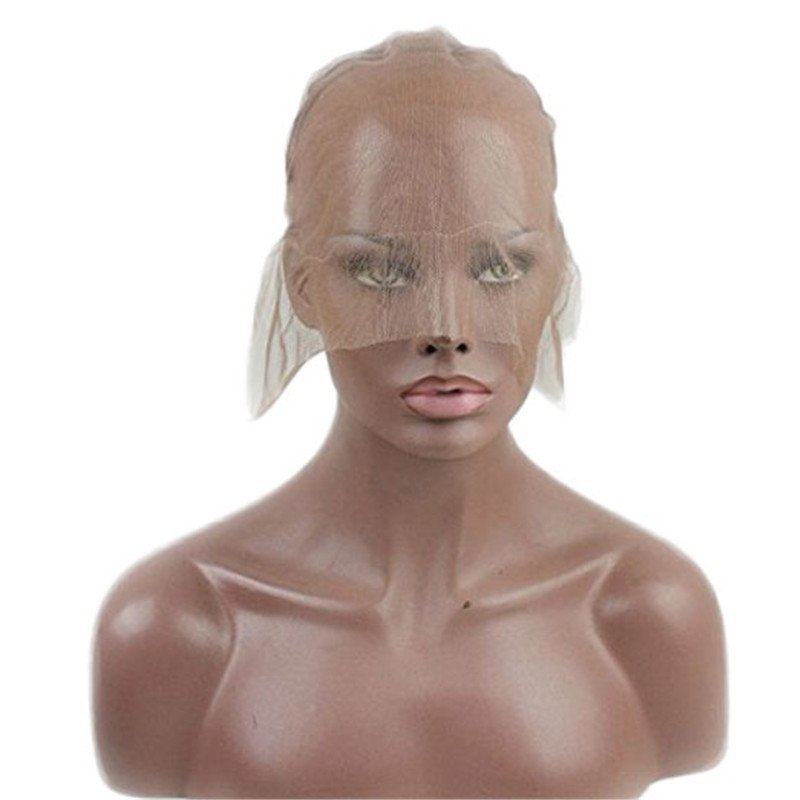 Full Lace Wig Cap for Making Wigs Swiss Lace Medium Brown Color for Wig Making (Full Lace Cap with Adjustable Straps)