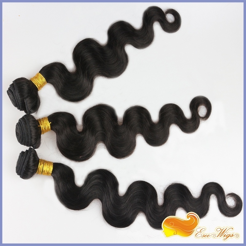 Peruvian Natural Color Body Wave Human Hair Bundles, 3 Bundles