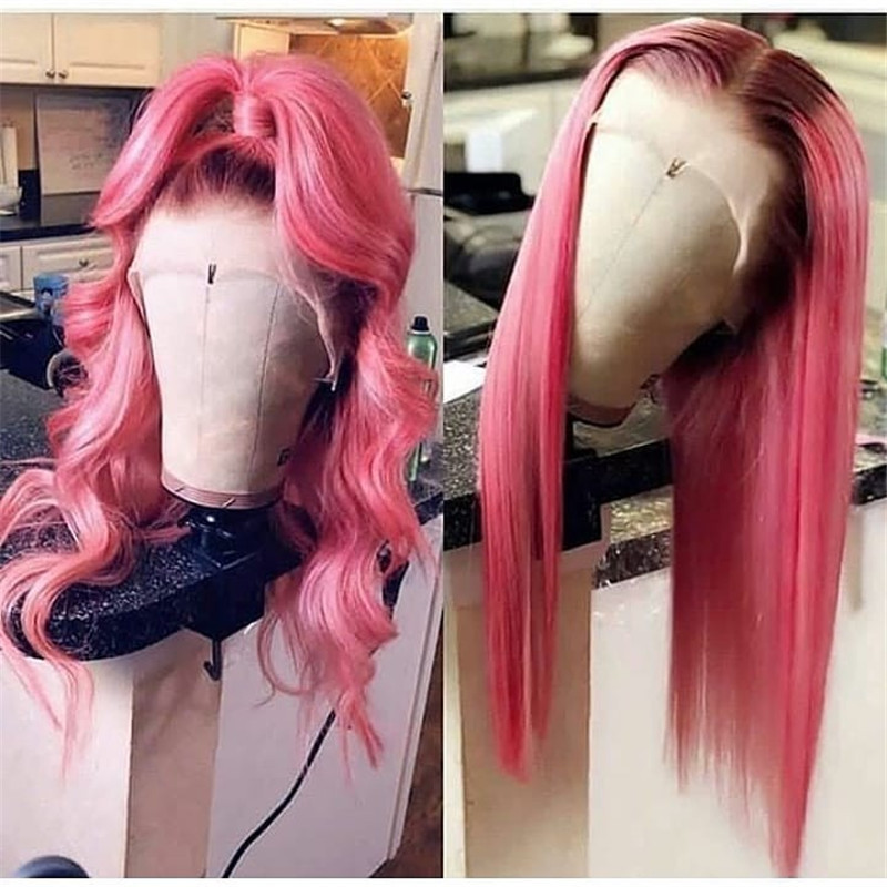 Human Virgin Hair Pre Plucked Ombre 13x4x1 T Part Lace Front Wig And Lace Front wig For Black Woman-3e4989