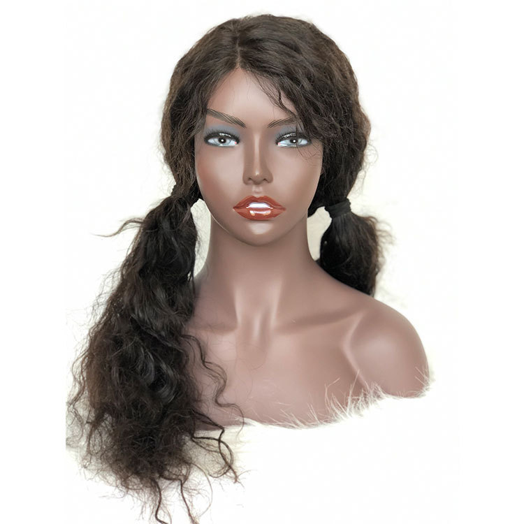 nunify maniquin head with shoulders chest eyelashes ear holes one pari free earring dark brown beige mannequin head wig tools