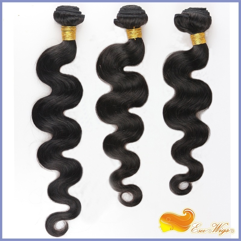 Peruvian Natural Color Body Wave Human Hair Bundles, 3 Bundles