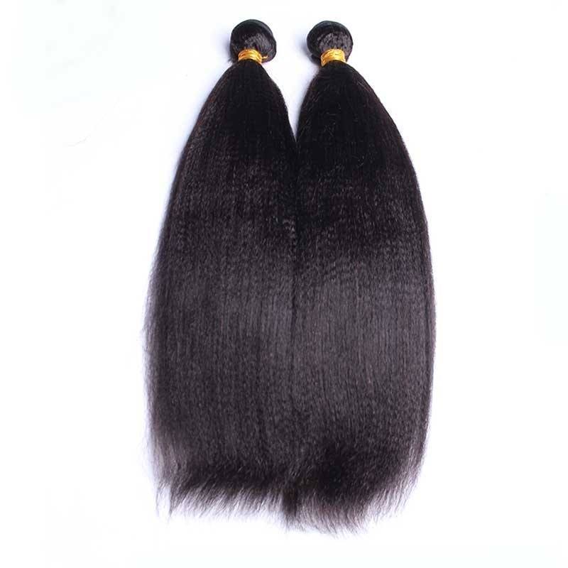 Natural Color Italian Yaki Straight Human Hair Bundles, 3 Bundles