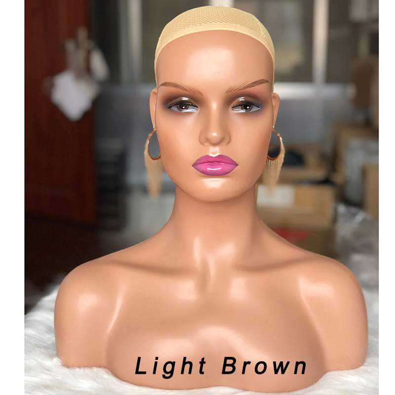 Beige Female Mannequin Head for Wig Display and Styling