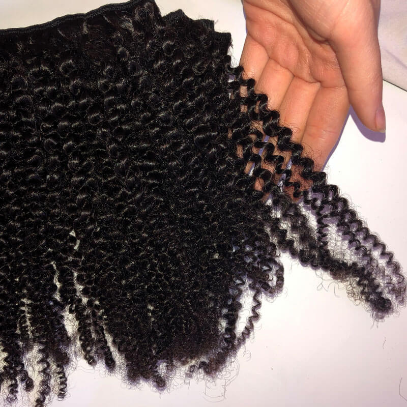Natural Color Afro Kinky Curly Human Hair Extensions