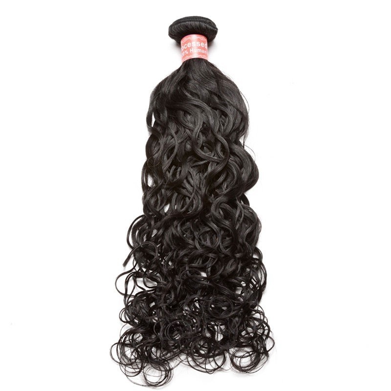Natural Color Water Wet Wave Human Hair Weave 3 Bundles