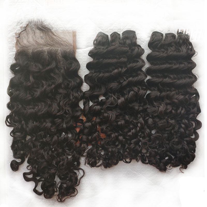 Natural Color Deep Curly Human Hair Extensions