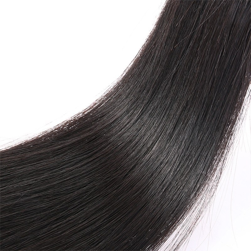 Natural Color Silk Straight Human Hair Weaves 4 Bundles