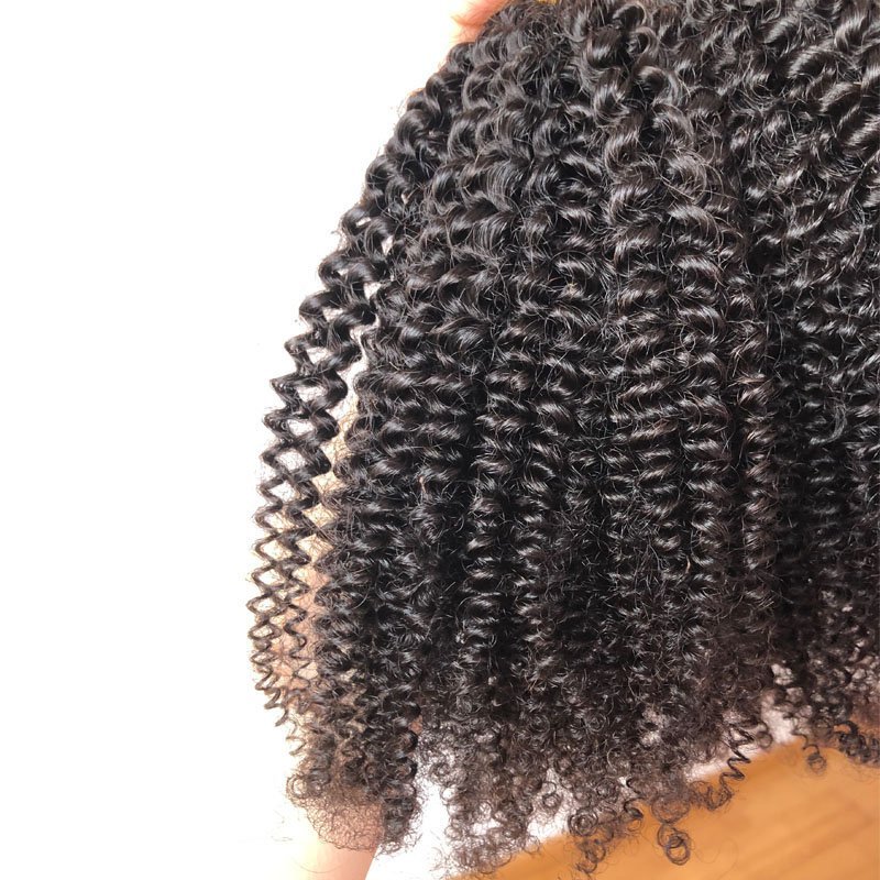 Mongolian Afro Kinky Curly Hair Extensions 100% Human Mongolian Kinky Curly Hair No Shed