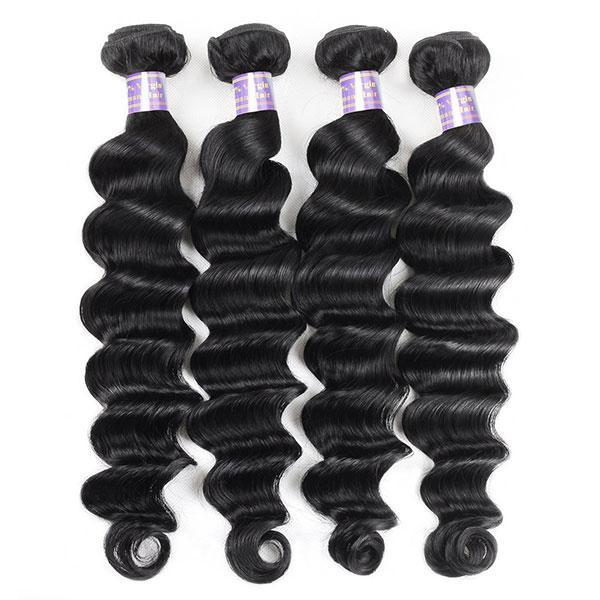 Brazilian Loose Deep Wave Human Hair Bundles, 4 Bundles
