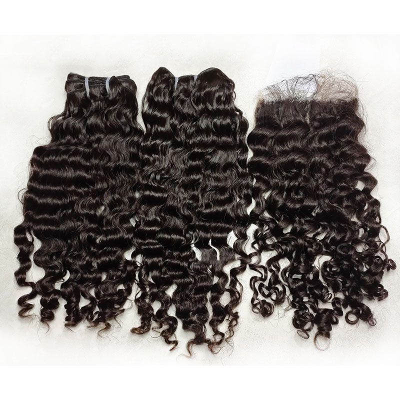 Burmese Curly Hair Burmese Deep Curly Weave Bundle 8-30 Inch Natural Color