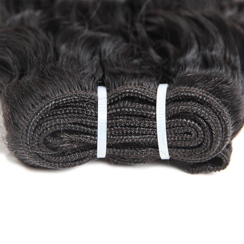 Peruvian Water Wave Bundles with 4x4 Lace Closure, 3 Bundles