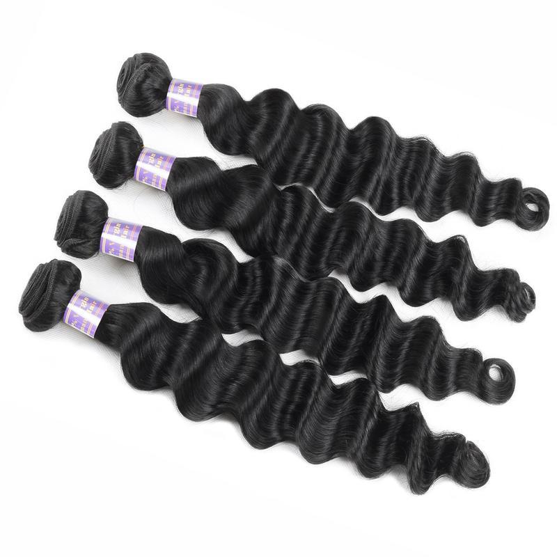 Loose Deep Wave Human Hair Bundles, 4 Bundles