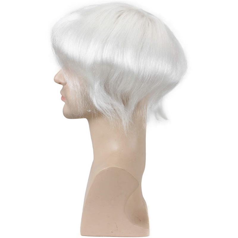 White Color toupee for men Men's Toupee10×8 European Virgin Human Hair Toupee pieces Hair Replacement System with PU around Base