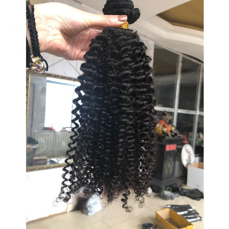 Mongolian Kinky Curly Human Hair Bundles, 8-30 Inch