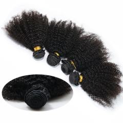Human Hair Afro Kinky Curly Hair Weave Natural Color 3 Bundles
