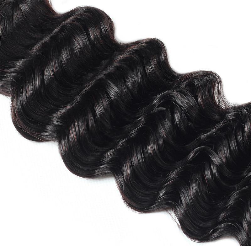 Peruvian Deep Wave Human Hair Bundles, 4 Bundles