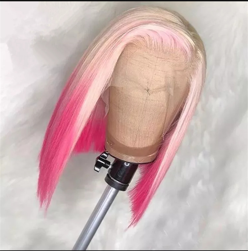 Lace Front Human Hair Wig, Pre-Plucked, Ombre, 14 Inch, 150% Density