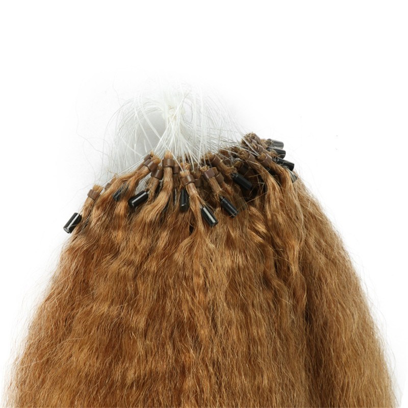 100% Virgin Cuticle Aligned Kinky Straight Ombre Human Hair Extension Micro Rings