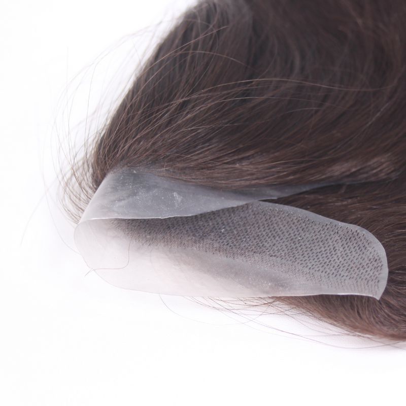 Long Hairline for Women and Men Natural V Loop Human Hair Front Hairpiece  Seamless Hairline for Women 3 Brown# PU Base 2x16cm 12-14 Inch Real Hair Topper