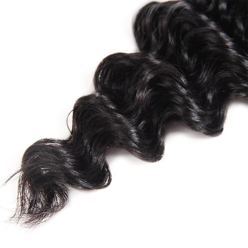 Peruvian Deep Wave Human Hair Bundles, 4 Bundles