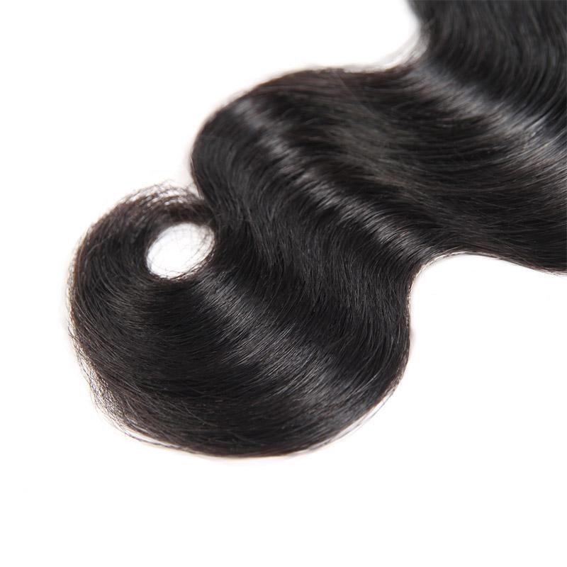 Human Hair Body Wave 3 Bundles with 4x4 Inch Lace Closure