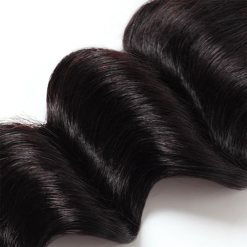 Loose Deep Wave Bundles with 4x4 Lace Closure, 4 Bundles