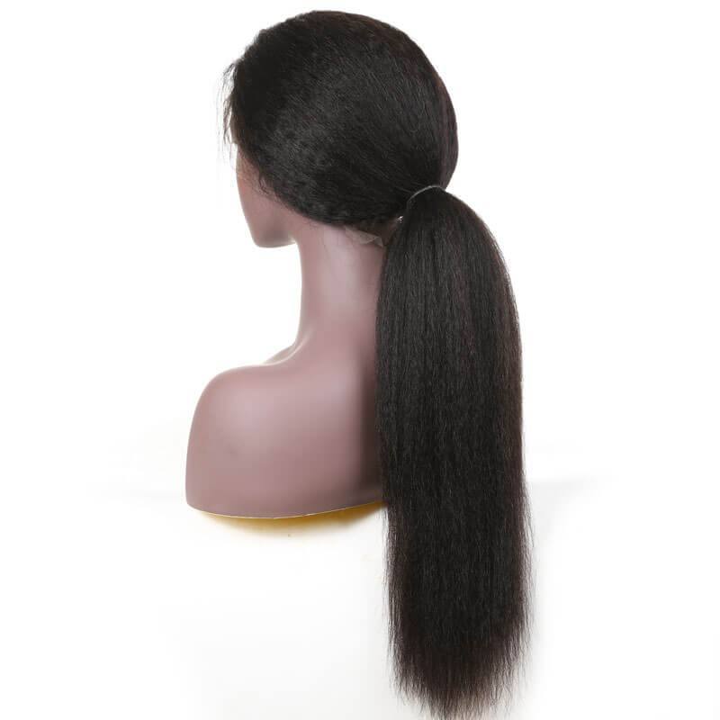 High Quality Lace Frontal Kinky Straight Pre Plucked With Baby Hair 13*4 Remy Human Hair 130% Density Wigs Soft