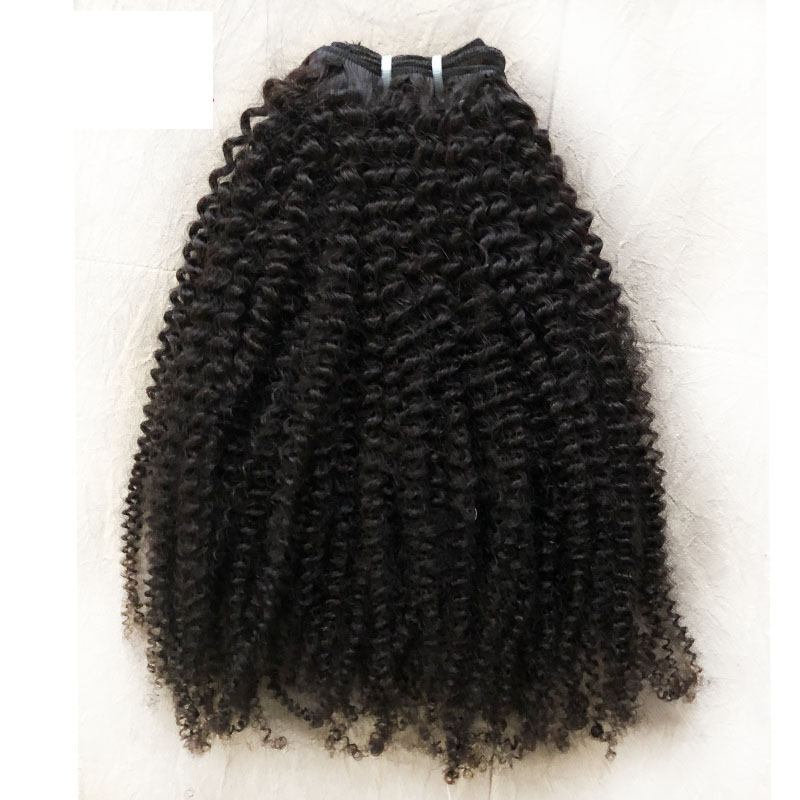 Natural Color Afro Kinky Curly Human Hair Bundles