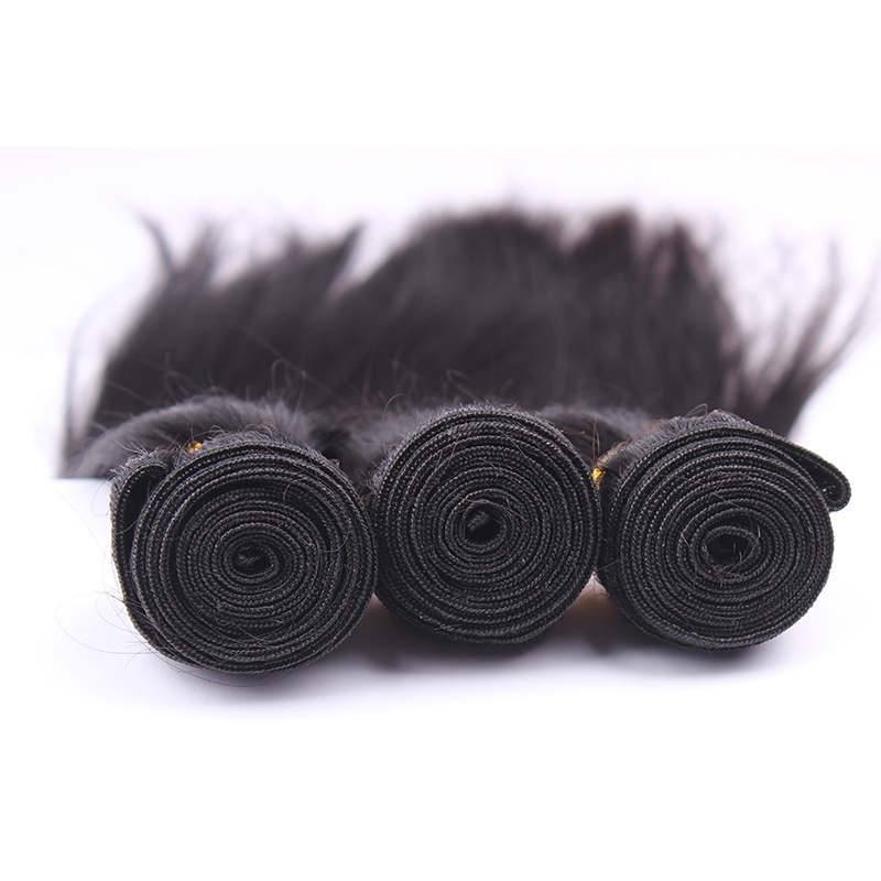 Natural Color Silk Straight Human Hair Weaves 4 Bundles
