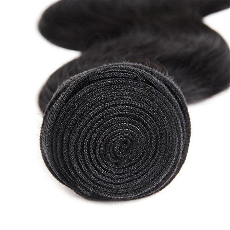 Malaysian Body Wave Human Hair Bundles with 4x4 Lace Closure, 3 Bundles