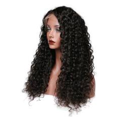 Deep Wave Lace Front Human Hair Wig, 180% Density