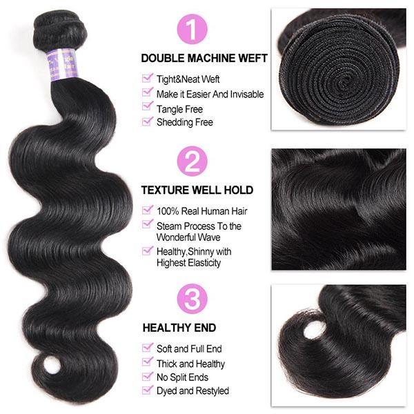 Body Wave Human Hair Bundles, 4 Bundles