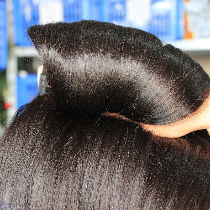 Color #3 Natural Color Italian Yaki Straight Human Hair Bundles, 3 Bundles