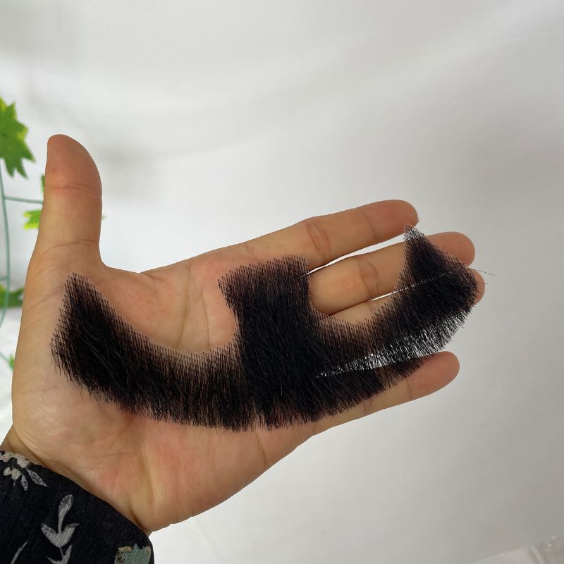 Face Fake Beard Swiss Lace Fake Beard And Moustache Real Handmade Light Beard For Men Invisible Beards Realistic Makeup Swiss Lace Base Beard 1B