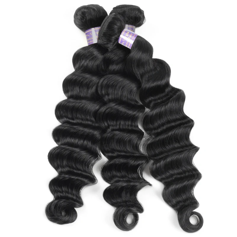 Peruvian Loose Deep Wave Human Hair Bundles, 3 Bundles