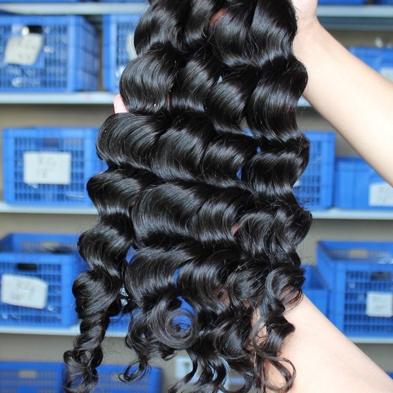 4 pcs Loose Wave Human Hair Weaves Bundles Natural Color