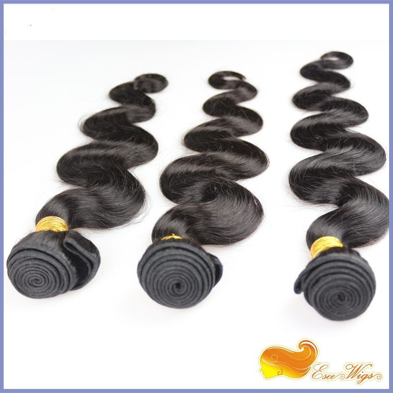 Peruvian Natural Color Body Wave Human Hair Bundles, 3 Bundles