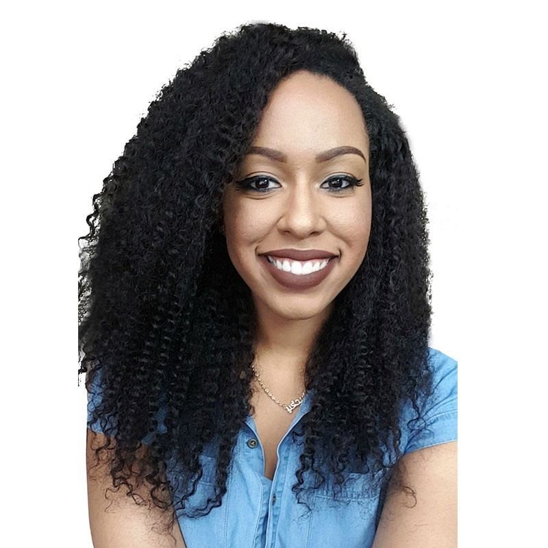 Natural Color Kinky Curly Hair Weaves Human Hair Weaves 3 Bundles