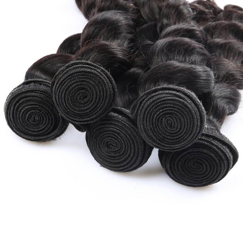 Natural Color Human Hair Loose Wave Hair Weave 3 Bundles