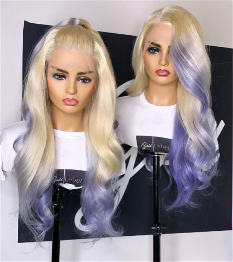 Human Virgin Hair Pre Plucked Ombre 13x4x1 T Part Lace Front Wig And Lace Front wig For Black Woman-8972de