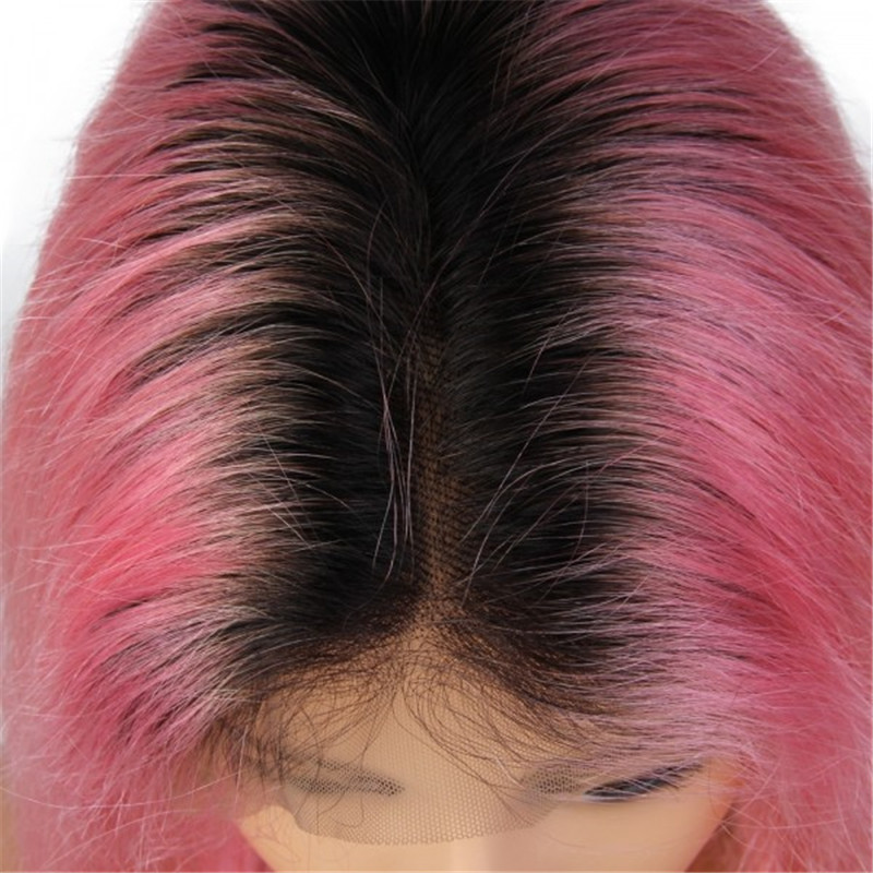 13x4x1 T-Part Lace Human Hair Wig, Pre-Plucked, Ombre, 14 Inch, 150% Density