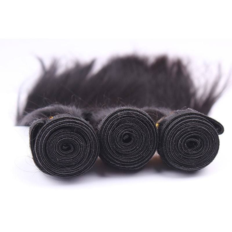 Silk Straight Human Hair Extensions Weave 3 Bundles